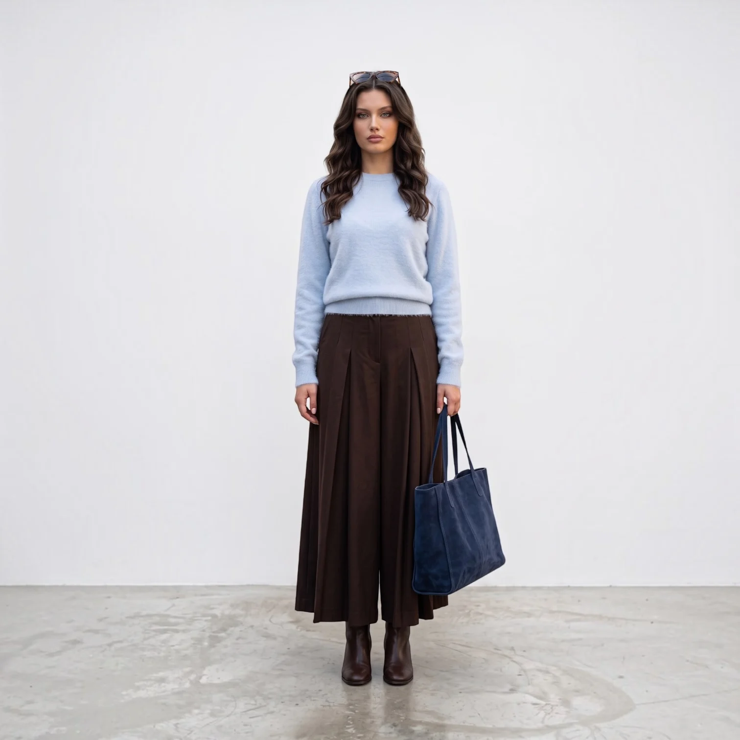 Babyblauw trui fluffy maat l